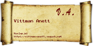 Vittman Anett névjegykártya
